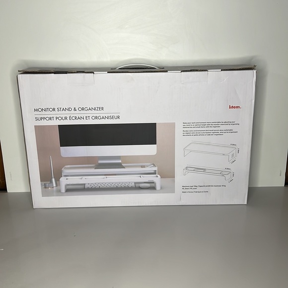 Litem Monitor stand and Organizer Desk Table Work Computer Laptop storage shelf - Picture 2 of 2